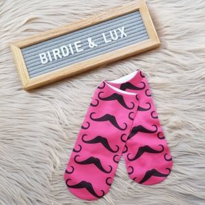 Women's Handlebar Mustache Novelty Ankle Socks new